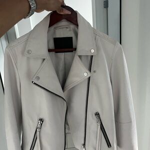 All Saints Off-White Leather Jacket